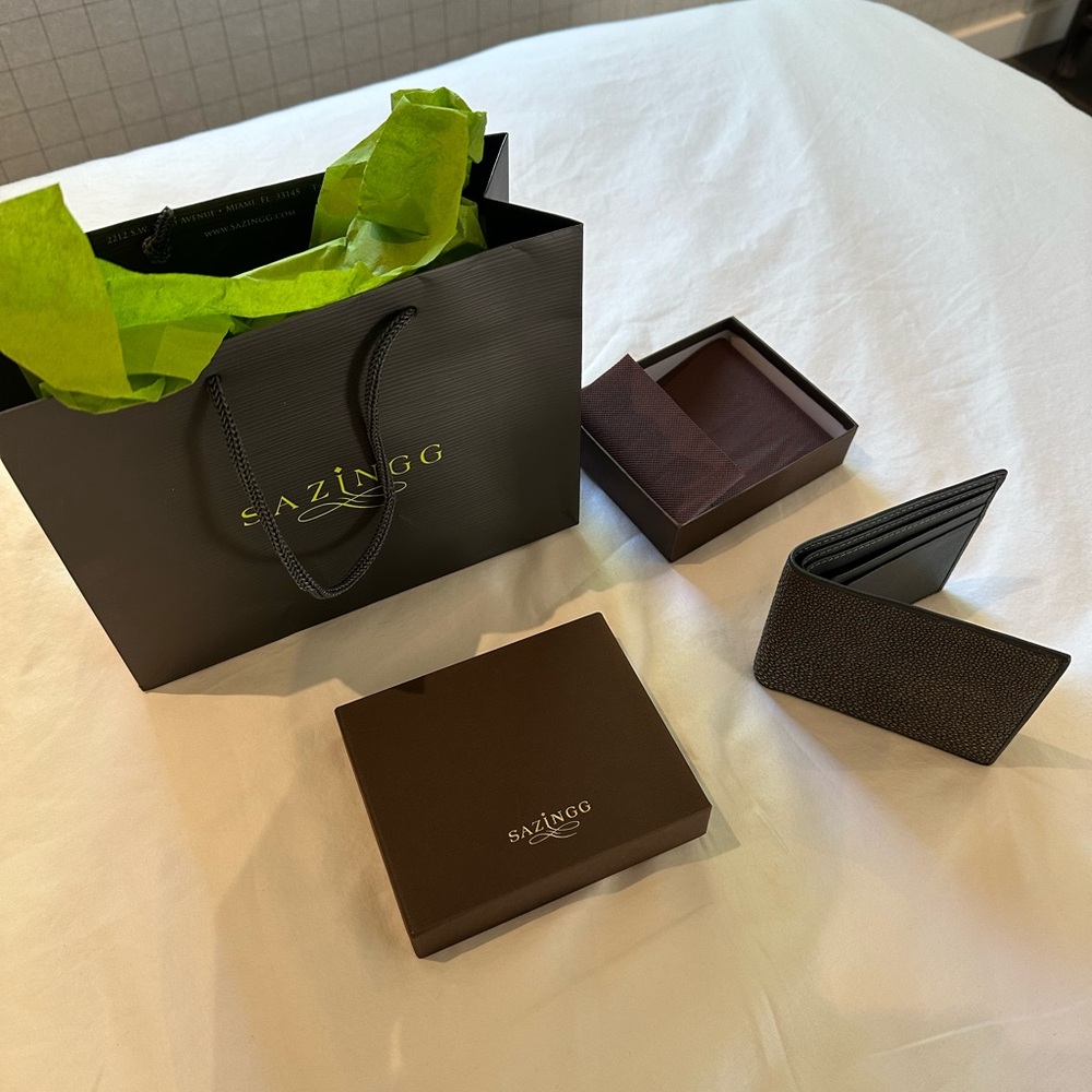 Sazingg Jewelry BLACK STINGRAY LEATHER WALLET